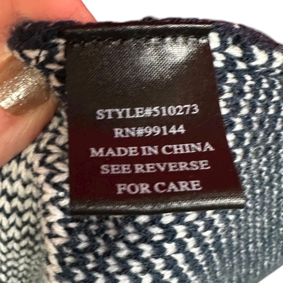 Lapis Sweater Womens Extra Large Navy Red Hooded Open Front Cardigan Striped - Picture 5 of 7